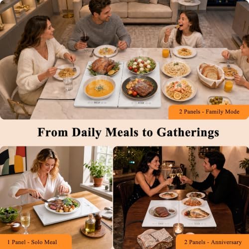 FYY Electric Warming Tray - 2-Panel Food Warmers for Parties Buffet Marble - Image 2