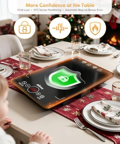 BEDAY Expandable Electric Warming Tray, 4 Pcs Buffet Food Warmer - Image 5