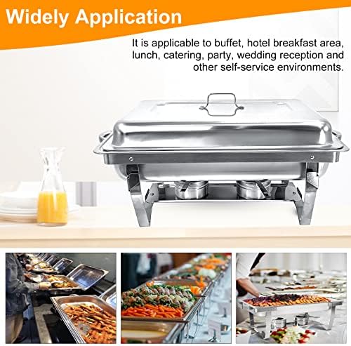 2 Pack 8QT Chafing Dish Buffet Set Stainless Steel Food Warmer - Image 6