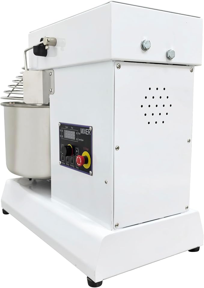 TECHTONGDA Commercial Sprial Dough Mixer with Double Action & Timer, 153-268 RPM Steplessly Variable Speed, 15L Stand Food Mixer, Dough Kneading Machine for Bakery, Pizzeria & Restaurant