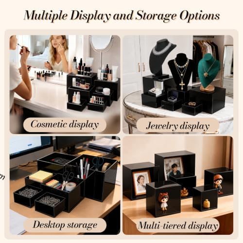 6 Pcs Buffet Risers, Food Risers Display Stands with Mini Sign and Maker - Image 6