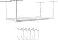 SafeRacks 4x8 Overhead Garage Storage Rack Heavy Duty - White (12"-24") - Holds 600 lb