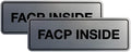 Signs ByLITA Standard FACP Inside Sign | Fire Safety Signage (Brushed Silver) - Large 2 Pack