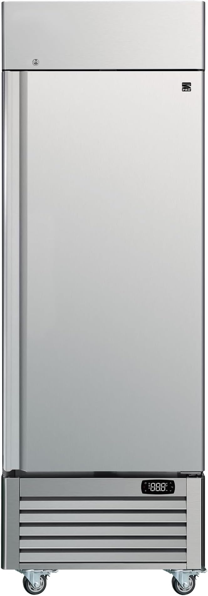 Kenmore 23 Cu.ft Stainless Steel Commercial Freezer – Upright Convertible Refrigerator, Frost Free, Congelador For Restaurant, Industrial Use, Cafe, Shop, Reach-In Full-Size