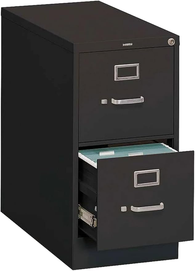HON 2-Drawer Office Filing Cabinet - 310 Series Full-Suspension Letter File Cabinet, 26.5" D, Black (H312)