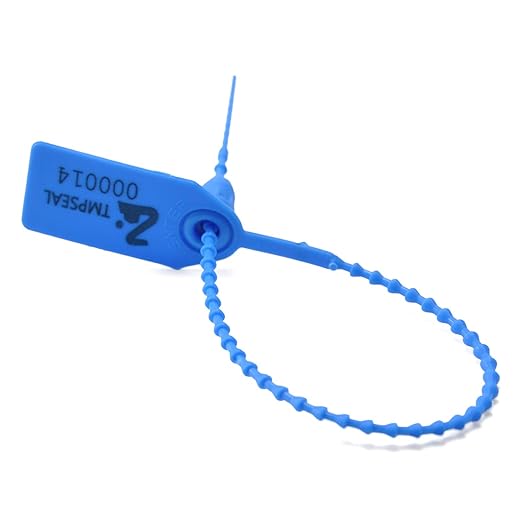 2000 Blue Plastic Tamper Seals, Zip Ties Numbered for Fire Extinguishers Pull Tite Security Tags Disposable Self-Locking Safety Ties 250mm Length