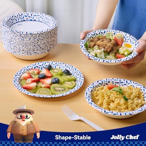 JOLLY CHEF Paper Bowls 20 oz 200 Count Large Disposable Bowls Bulk - Image 4