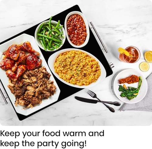 Chefman Electric Warming Tray with Adjustable Temperature Control, Perfect For Buffets, Restaurants, Parties, Events, and Home Dinners, Glass Top Extra Large 21” x 16” Surface Keeps Food Hot – Black - Image 2