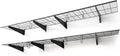 CAPHAUS Garage Shelving Wall Mounted 96x18 Inch, Heavy Duty Metal Wall Shelves with 4 Bike Hooks, 500lbs Capacity Storage Rack for Garage Organization System, Black