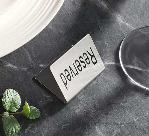 New Star Foodservice Stainless Steel Table Tent Sign, Silver, 2"x1.5", Set of 2 - Image 5