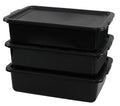 13 L Commercial Bus Tubs with Lid, Plastic Bus Box, 3 Packs, Black
