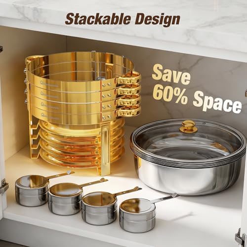 6.5QT Chafing Dishes for Buffet, 2 Pack Gold Round Buffet Display Set - Image 5
