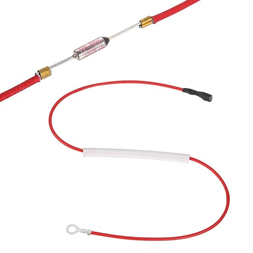 MECCANIXITY Universal Rice Cooker Temperature Fuse, 121°C 10A 250V Metal Thermal Fuse with Terminal and Ring Terminal Fiberglass Sleeving for Electric Pressure Cooker Repair Part