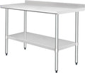 HARDURA Stainless Steel Table with Backsplash Metel Prep Table Commercial Kitchen Workbench 24x60 Inches NSF