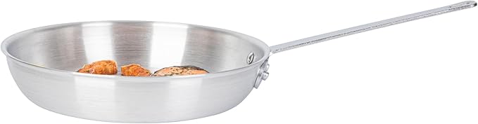 Restaurantware-Met Lux 12 Inch Fry Pan, 1 Durable Frying Pan - Satin Finish, Triple-Riveted, Silver Aluminum Cooking Skillet, For Searing, Sautéing, And Browning Food