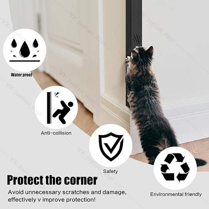 Wall Corner Protector, Walls Edge Protector，Self-Adhesive Wall Corner Guards,PVC Double Side Edge Protector， Furniture Stairs Guard (Black Wood Grain 2PCS 100cm/39.37in)