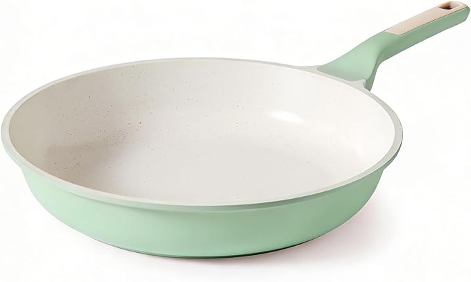 SENSARTE Nonstick Ceramic Frying Pan 12.5-Inch, Healthy Non Toxic Skillet, Induction Compatible Omelet Pan with Heat Resistant Handle, PFAS-Free