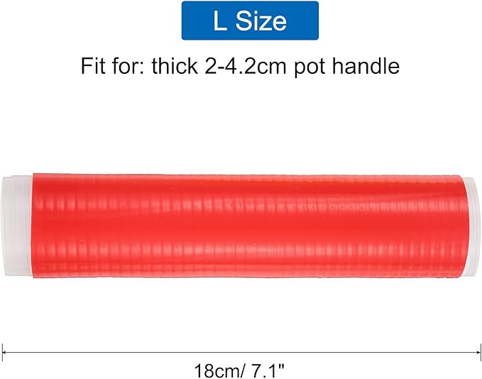 uxcell Silicone Pan Handle Sleeve, Heat Resistant Potholder Pot Holders Cover Sleeve for Frying Pan Handle Spatulas, Red (L)