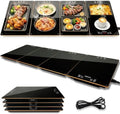 Electric Warming Tray, 42.5"x14.96" Extra Large 4-in-1 Food Warmer for with 8 Temp Settings & Timer, 4MM Tempered Glass Warming Mat, Modular Hot Plates for Buffet, Catering & Parties by Unknown