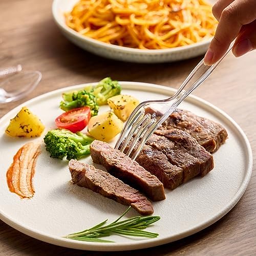 300 Clear Disposable Plastic Forks, Silverware Utensils Bulk for Daily Use - Image 3