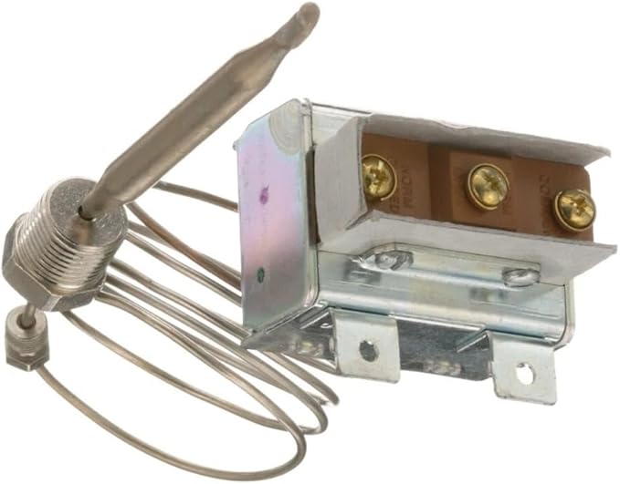 AS-300228 450° Fryer Safety Thermostat - for Tri-Star Fryer Thermostat Replacement 300228 TRS300228 TSF-4050HD TSF-6575-E-L - W/AUTO RESET, FIXED BULB 5/16" X 3-1/2" NICKEL CAP 36"