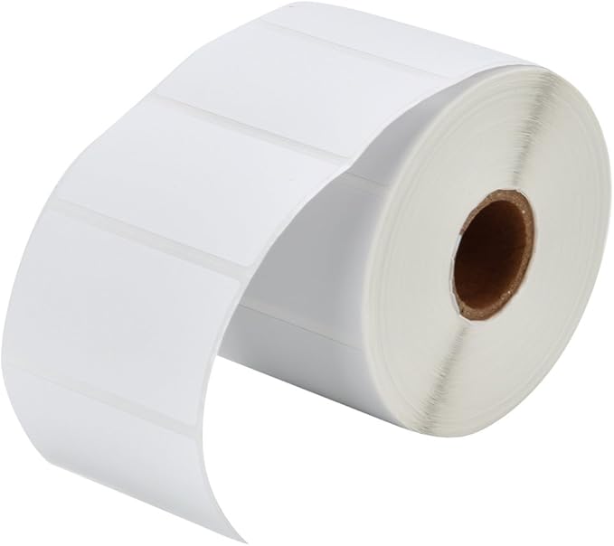 MFLABEL 12 Rolls Thermal Shipping Labels (12,000 Labels) - 2.25 x 1.25 Inch Direct Thermal Perforated Stickers for FBA, Barcode, SKU, Packaging – Compatible with Zebra, Rollo, Munbyn Thermal Printers