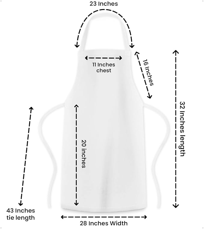 Aprons for Men - 100% Polyester Chef Apron Women with Extra Long Ties - Cooking Aprons for Women & Mens Apron