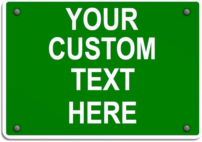 Aluminum Weatherproof Metal Sign Multiple Sizes Custom Personalized Text Here Green White Directions Horizontal Street Signs 24x18Inches