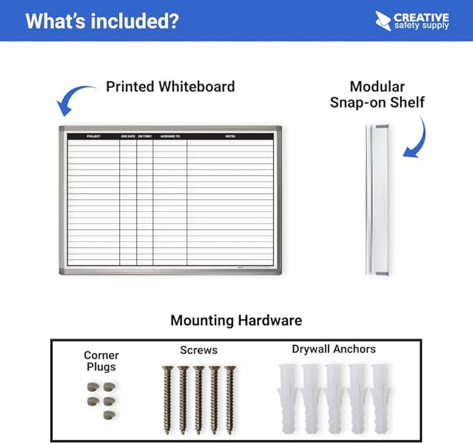 Project Planning Dry-Erase Whiteboard 60" x 40"