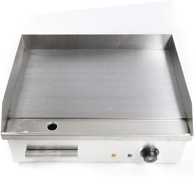 Commercial Flat Top Griddle, 3000W Electric Teppanyaki Griddle Nonstick Stainless Steel Countertop Grill with Adjustable Thermostatic Control 122°F-572°F 21.6"x13.8"(NO PLUG)