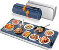 Warming Mat for Food,36"x16" Large Food Warmer Mats for Countertop Blue+Pad by OcePor