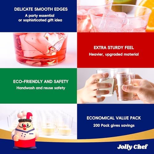 JOLLY CHEF 200 Pack 14 oz Disposable Clear Plastic Cups, Party Cups - Image 3