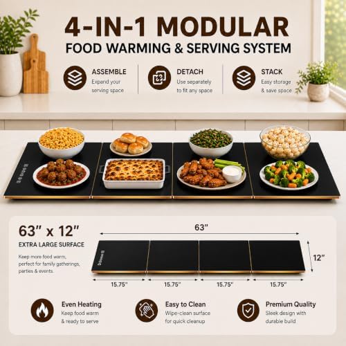 63"×12" Food Warmers for Parties Buffet, Linkable Warming Trays for Buffets - Image 2
