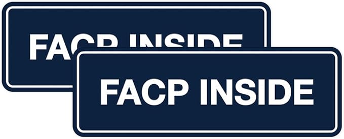 Signs ByLITA Standard FACP Inside Sign | Fire Safety Signage (Navy Blue/White) - Large 2 Pack