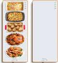 Warming Trays for Buffets Party, 40"x12", Tempered Glass Food Warmer, White by Aanuan