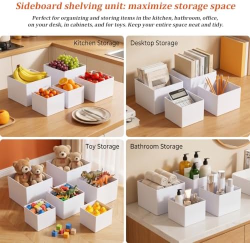 6 PCS White Acrylic Buffet Risers with 6 Signs and 8 Markers, Buffet Risers and Stands Nesting Cube Boxes with Hollow Bottoms, Food Display Stands for Party Catering Dessert Jewelry, 8"7"6"5"4"4" - Image 7