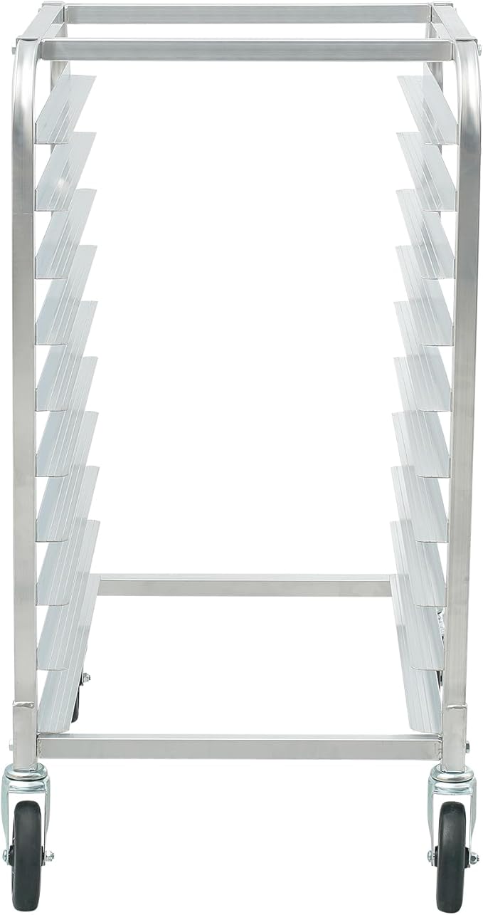 VEVOR 10-Tier Bun Pan Rack, Aluminum Racking Trolley Storage with Brake Wheels, Commercial Bakery Racks for Half & Full Sheet, Speed Rack For Kitchen Home, Bread Baking Equipment, 26"L x 20.3"W x 39"H