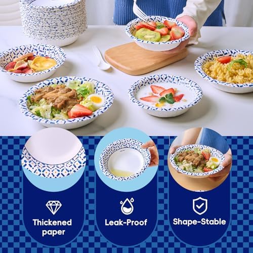 JOLLY CHEF Paper Bowls 20 oz 200 Count Large Disposable Bowls Bulk - Image 2