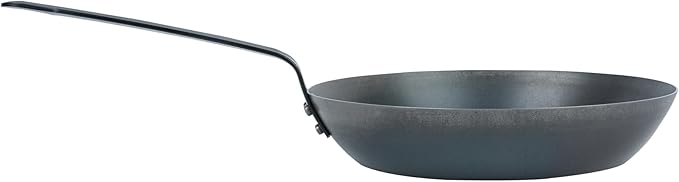 Restaurantware-Met Lux 10 Inch Fry Pan, 1 Lightweight Frying Pan - Induction-Ready, Triple-Riveted, Black Carbon Steel Cooking Skillet, Durable, For Searing, Sauteing, And Browning Food