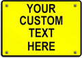Aluminum Weatherproof Metal Sign Multiple Sizes Custom Personalized Text Here Yellow Black Caution Horizontal Street Signs 14x10Inches