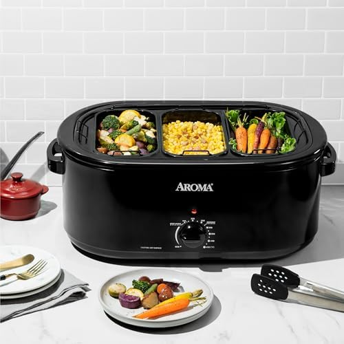 AROMA® Triple Buffet Server Accessory for Aroma 18-Qt., 20-Qt., and 22-Qt. Roaster Ovens - Image 6