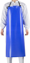 Chemical Resistant Vinyl Apron - Blue Plus Size Unisex PVC Aprons for Dishwashing,Dog Grooming,Gardening,Fish Cleaning,Lab Work