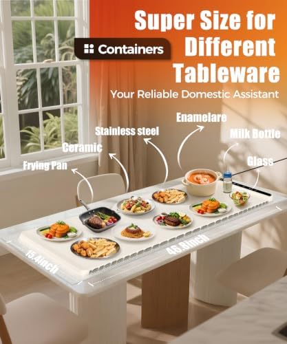 Warming Mat for Food, 46x15 Inch, Off White, Fast Heat, Child Lock - Image 4
