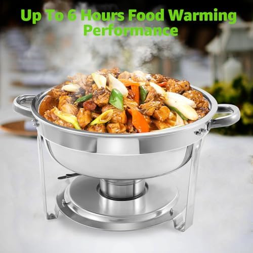 6 QT Chafing Dishes, 4PCS Premium Stainless Steel Complete Set - Image 4