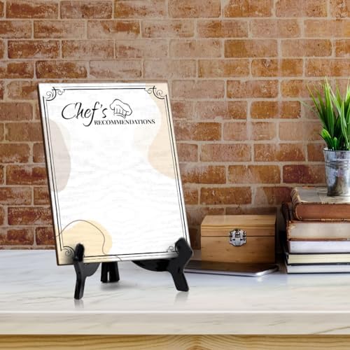Chef's Recommendations 6x8 Dry Wipe Table Sign Easy Installation | Restaurant & Bar | Perfect To Clearly Direct Customers & Advertise Specials | No Pen Included - Image 4