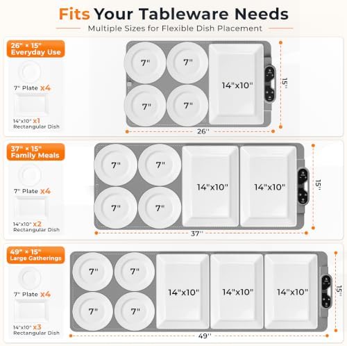 Warming Mat for Food， Extra Large 37"x15", 7 Heat Levels, 8 Hour Timer - Image 7