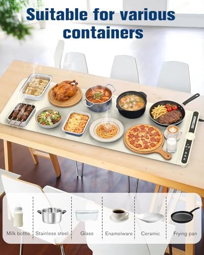 Warming Mat for Food Extra Large,Rapid Heating Food Warming Mat - Image 5