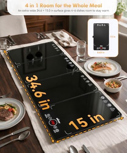 BEDAY Expandable Electric Warming Tray, 4-in-1 Buffet Food Warmer for Party - Image 4