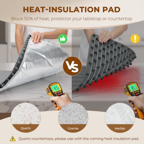 Homelove Warming Mat for Food - 7 Temps, 8H Timer, for Buffets Party Grey - Image 3