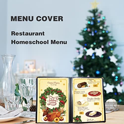 4PCS Menu Covers 8.5 x 11inch - 4-Page 8-View Transparent Restaurant Menu Covers with Clear Protective Film Menu Holders for A4 Size Paper - Image 7